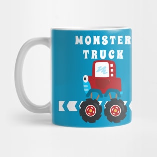 illustration of monster truck with cartoon style. Mug